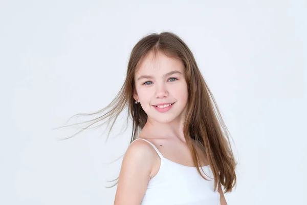 Smiling pretty girl young fashion model portrait — Stock Photo, Image