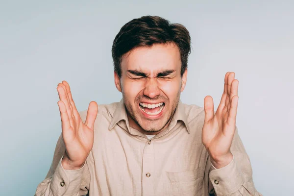 Schmerz Qual Leiden emotionalen Stress Mann schreien — Stockfoto