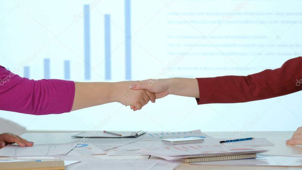 close seal deal business partner shaking hands