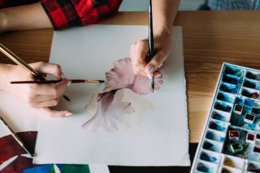 boya ders sanat sınıf beceri suluboya tekniği