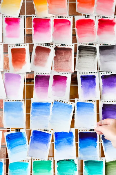 Kolor próbek farby paleta atrament narysować sztuka tło — Zdjęcie stockowe