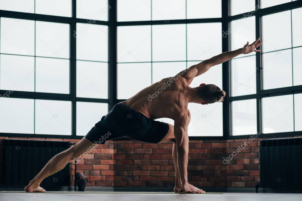 yoga men sport lifestyle strong toned fit muscles