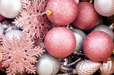 Yeni yıl Noel dekor topu arka plan oyuncaklar mix