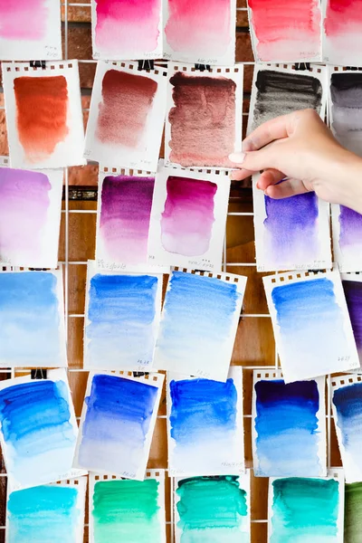 Wymieszać próbkę akwarela atrament barwnik kolor tło — Zdjęcie stockowe
