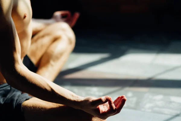 yoga poses man chin mudra meditation relaxation
