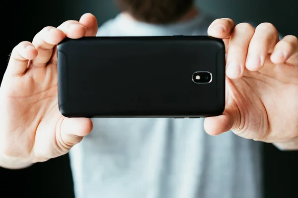 Tecnología de telefonía móvil dispositivo digital tomar foto — Foto de Stock