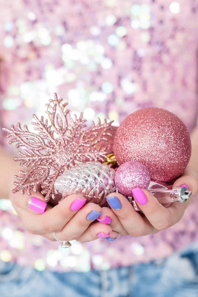 Bola Natal ornamen dekorasi tahun baru yang meriah — Stok Foto