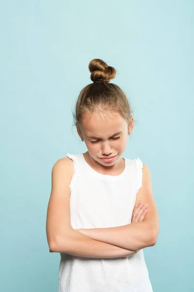 Disappointed crying hurt girl emotion expression — Stock Photo, Image