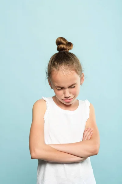 Decepcionado choro ferir menina emoção expressão — Fotografia de Stock