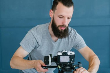 blogger yaşam tarzı iş adam kamera akışı seti