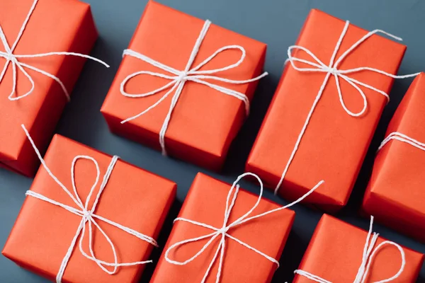 Regalo shopping scatola rossa selezione vacanza tradizione — Foto Stock