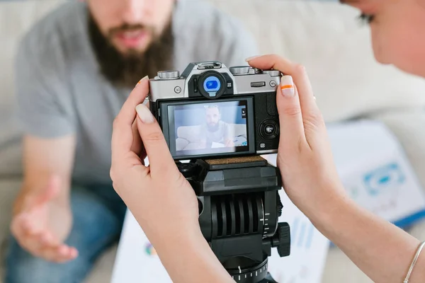 Innehåll videokamera skjuta film online-kurs — Stockfoto