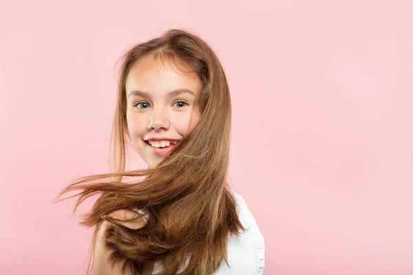 Gesunde Haare Schönheit Kind Mädchen Produktwerbung — Stockfoto