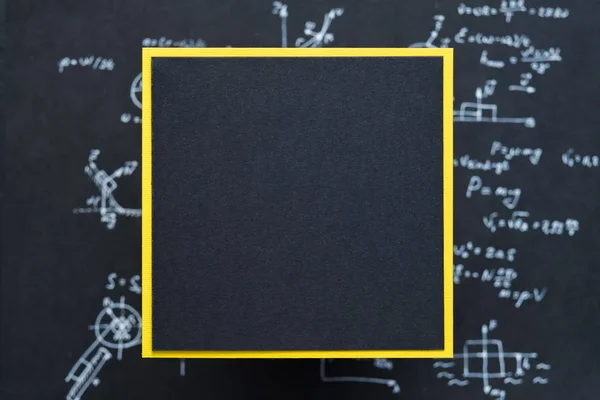 Blank black paper science equation blur background — Stock Photo, Image