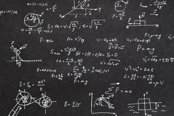 Physics formula chalkboard kinematics calculation — Stock Photo, Image