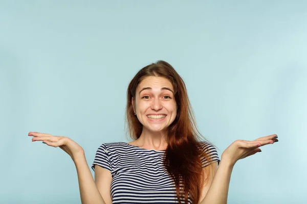 Emotion face happy smiling joyful jolly woman — Stock Photo, Image