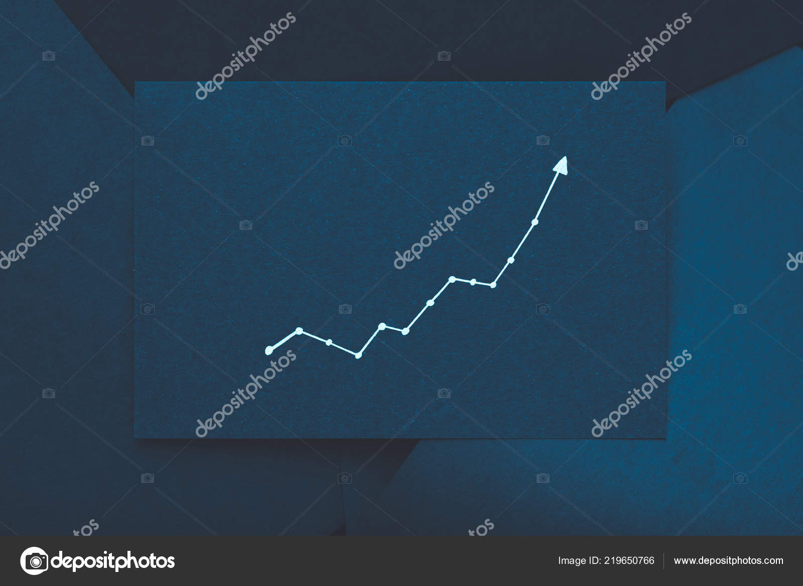 Exponential graph growth improvement blue paper Stock Photo by ...