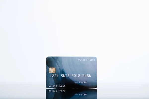 Tło białe karty kredytowej banku pieniądza elektronicznego — Zdjęcie stockowe