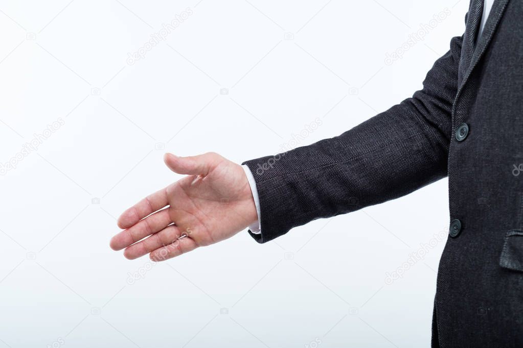 man extend handshake business meet job interview