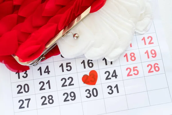 Monthly menstrual cycle female calendar physiology — Stock Photo, Image