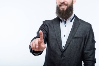 iş adam basın görünmez düğme arabirimi