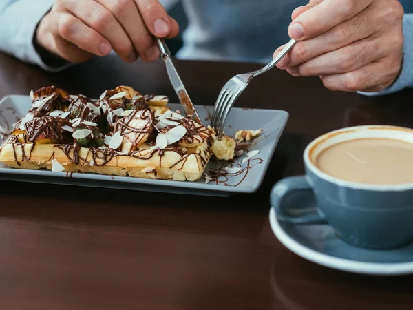 coffee belgian waffle food drink breakfast habit