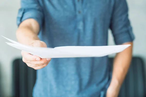 Man documents legal agreement contract business — Stock Photo, Image