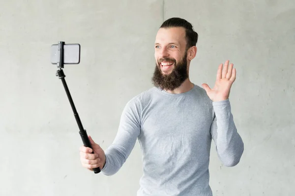 blogger camera man selfie phone monopod video