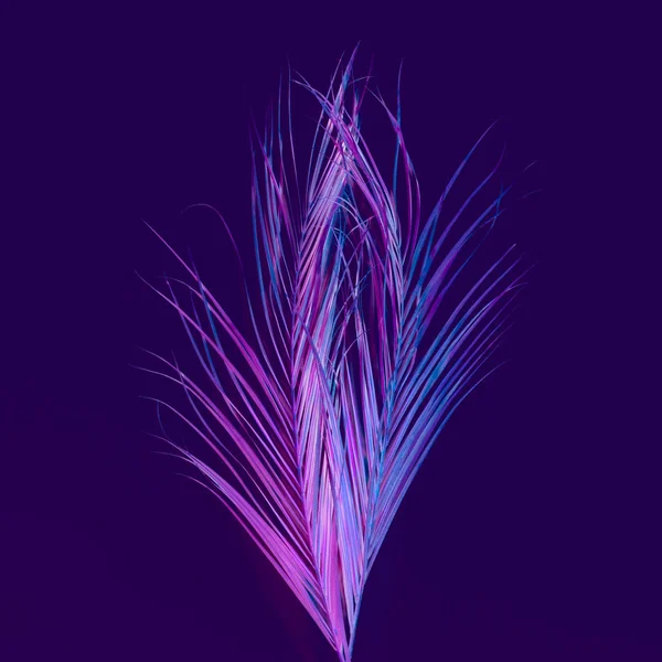 neon purple palm leaves conceptual tropical design