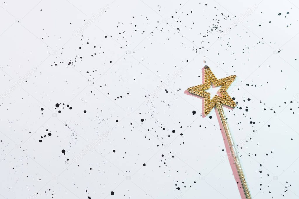 wish grant star magic wand white background