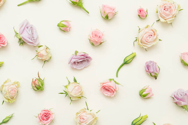 festive floral decor pink roses ivory background