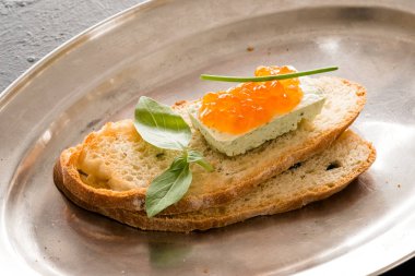 Ev pişirme sandviç yemek peynir havyar garnitür