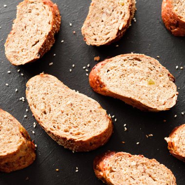 kahverengi ekmek dilimi arka plan ekmek fırını