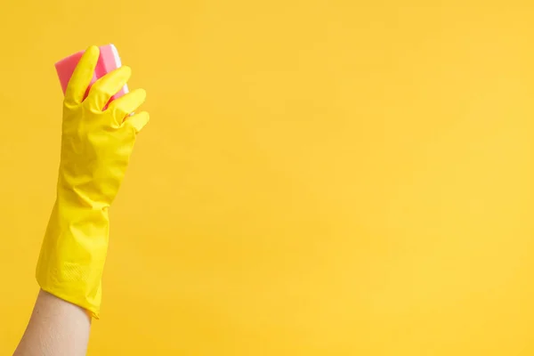 Home Desinfektion sichere Reinigung erhöhte Handschuh — Stockfoto