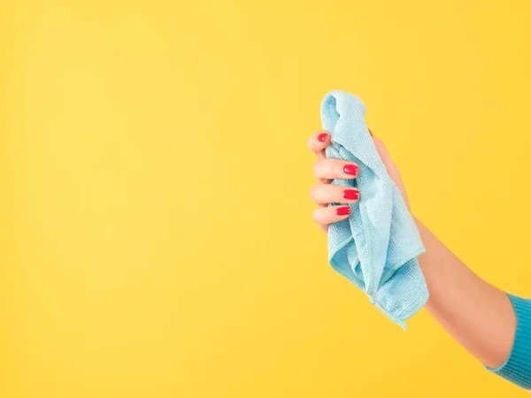 Multi purpose doek schoonmaken hand kopie ruimte — Stockfoto