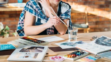 Sanatçı işyeri ilham sketchbook paleti