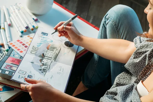 Trabajo artista contemplación inspiración lugar de trabajo — Foto de Stock