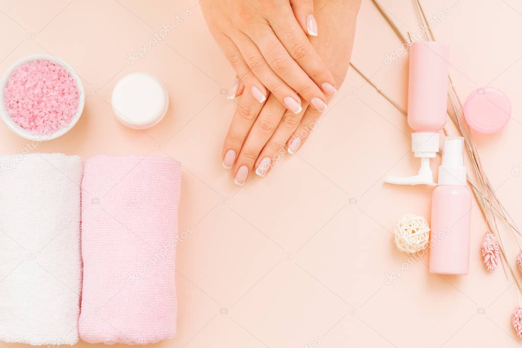 hand beauty care treatment product copy space