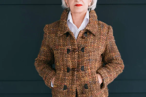 trendy senior wardrobe female style elegance tweed