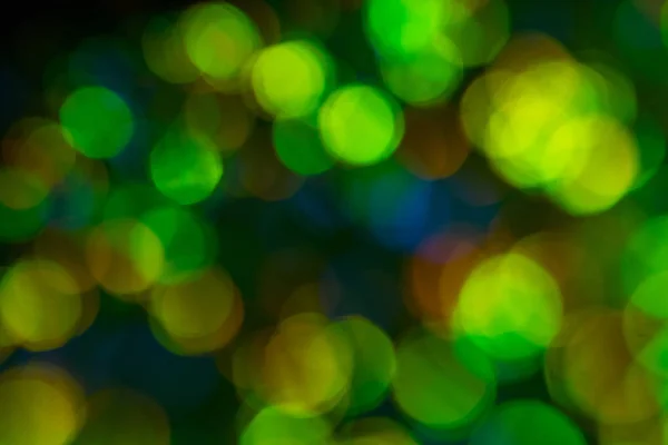 Oskärpa linsen flare lyser grönt bokeh cirkel glöd — Stockfoto