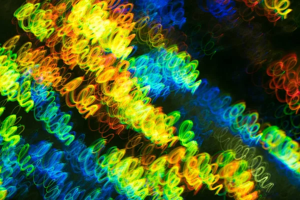 Oskärpa kurva neonljus linjer abstrakt bakgrund — Stockfoto