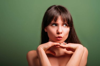 meraklı duygu Bayan portre şaşkın