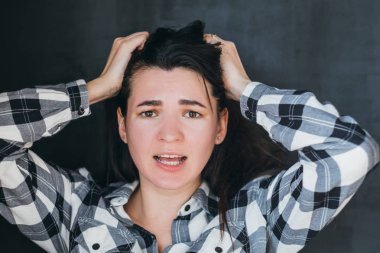 dehşete stresli duygusal bayan portre