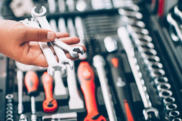 Gereedschap hardware store hand spanner Auto Repair Kit — Stockfoto