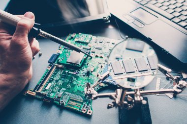 pcb düzen tamir teknisyeni lehim dizüstü bilgisayar
