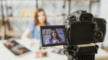güzellik moda vlog iş kadını dijital kamera