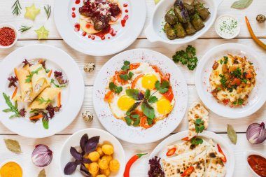 yemek üst görünüm akşam yemeği yemek parti yemek büfesi