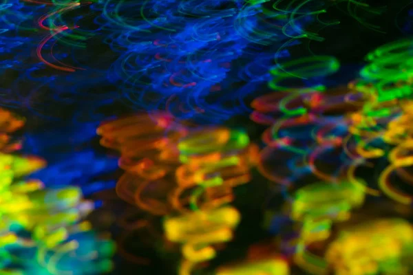 Bulanık girdap neon ışık çizgileri soyut lens parlama — Stok fotoğraf