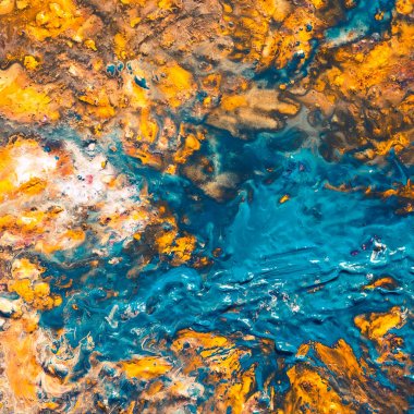 soyut sarı mavi boya arka plan manzara