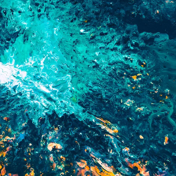 Абстрактний синій морський відбиття фарби художній фон — стокове фото